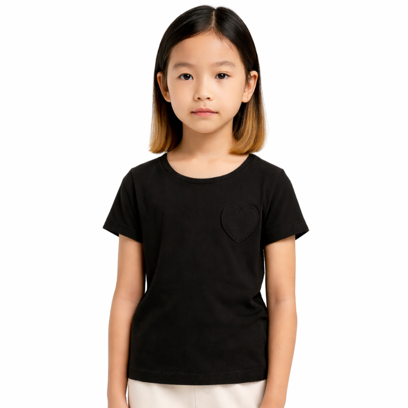Kaos Anak Perempuan Lengan Pendek Hitam Old Navy