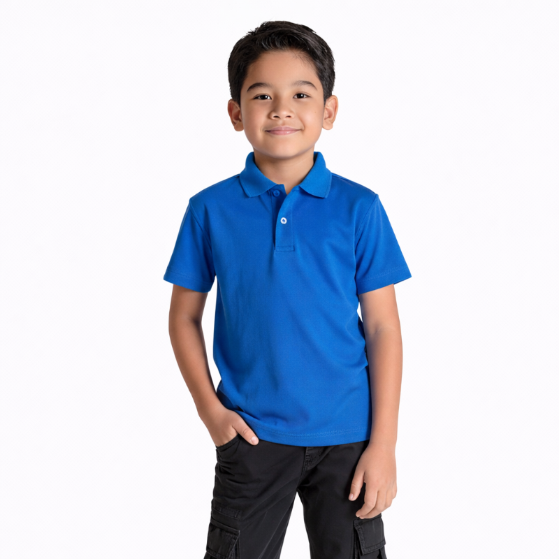 Kaos Polo Pria Biru Tua Lengan Pendek