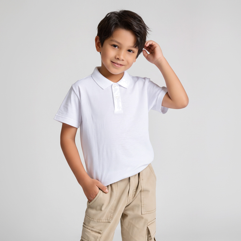 Kaos Polo Pria Putih Lengan Pendek