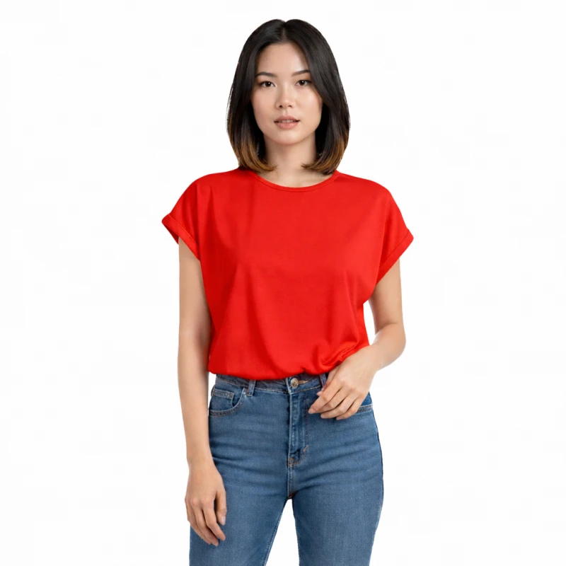 Atasan Wanita O-Neck Merah