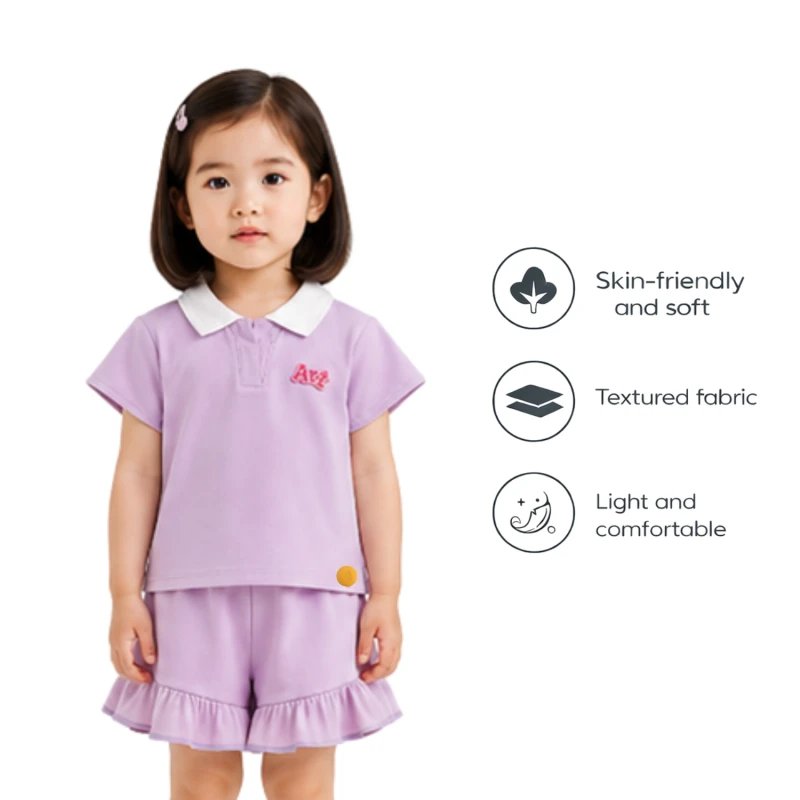 Setelan Anak Perempuan Lilac Motif Art