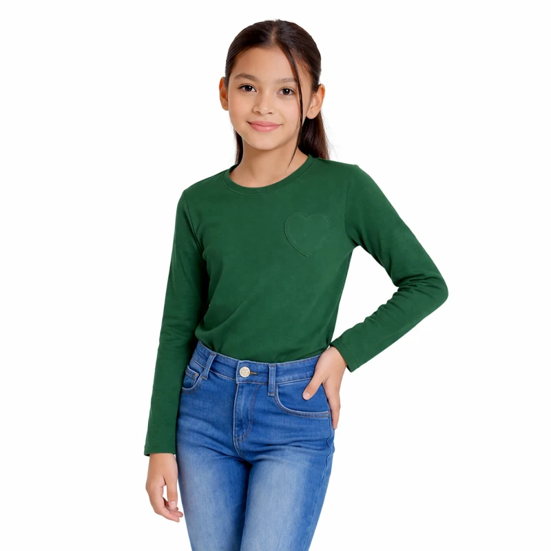 Long Sleeve Wanita Old Navy Basic Tee Green