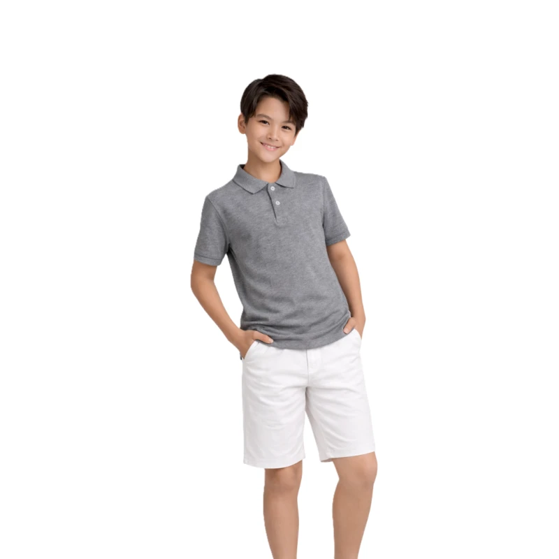 Polo Shirt Misty Grey Casual Look