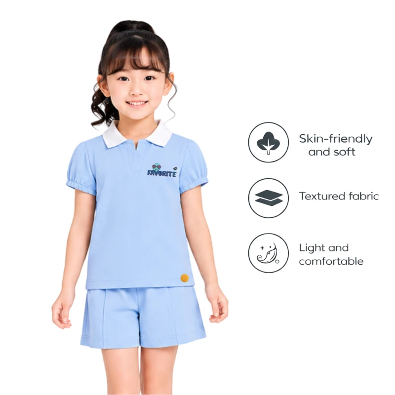 Setelan Anak Perempuan Biru Muda Favorite 3004