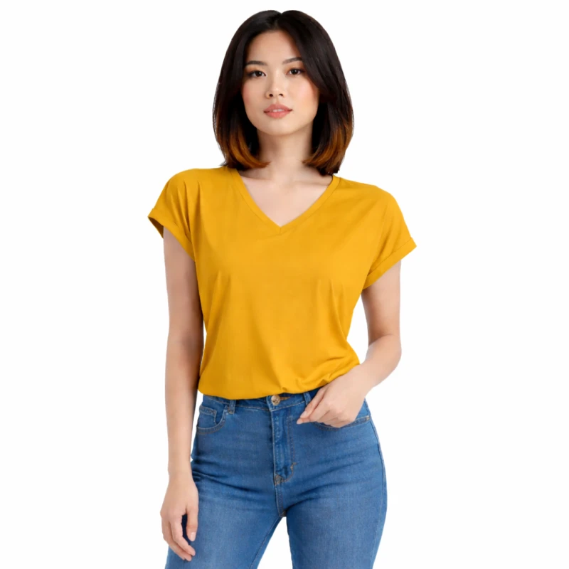 Atasan Wanita V-Neck Kuning