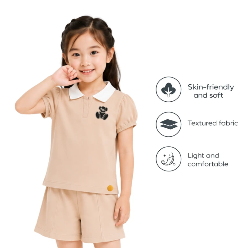 Setelan Anak Perempuan Cream No Bear 3004