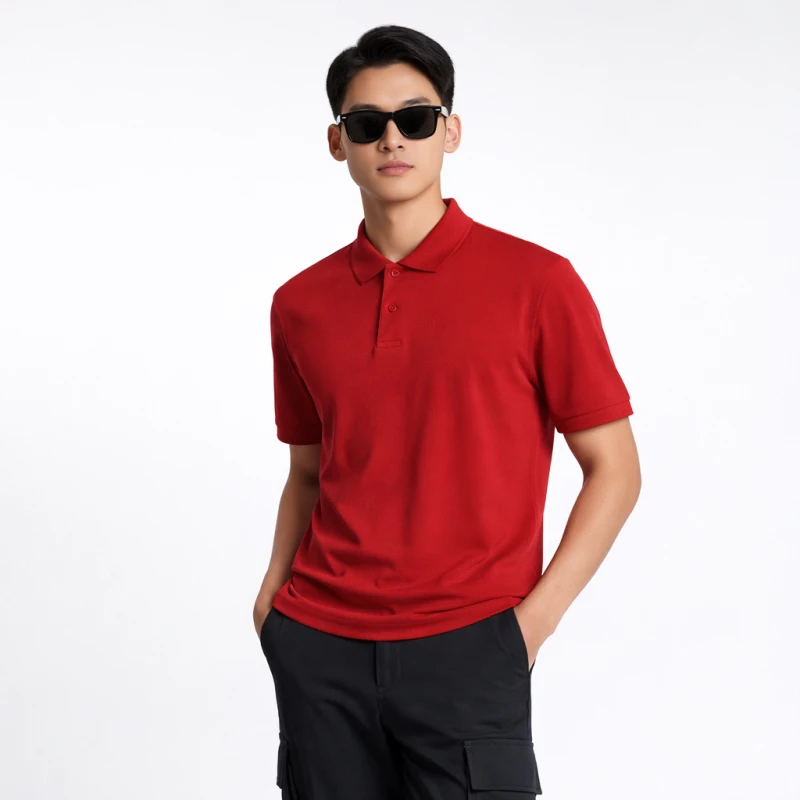 Polo Shirt Merah Casual Look