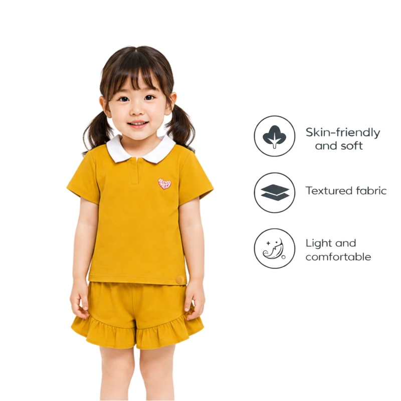 Setelan Anak Perempuan Yellow Motif Happy