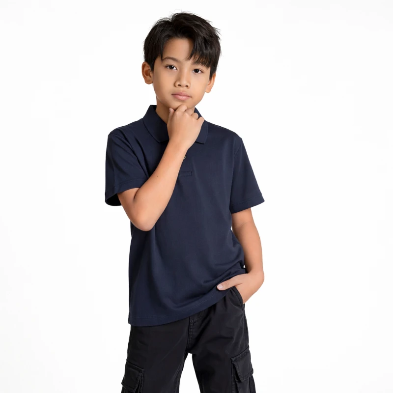 Kaos Polo Pria Navy Lengan Pendek