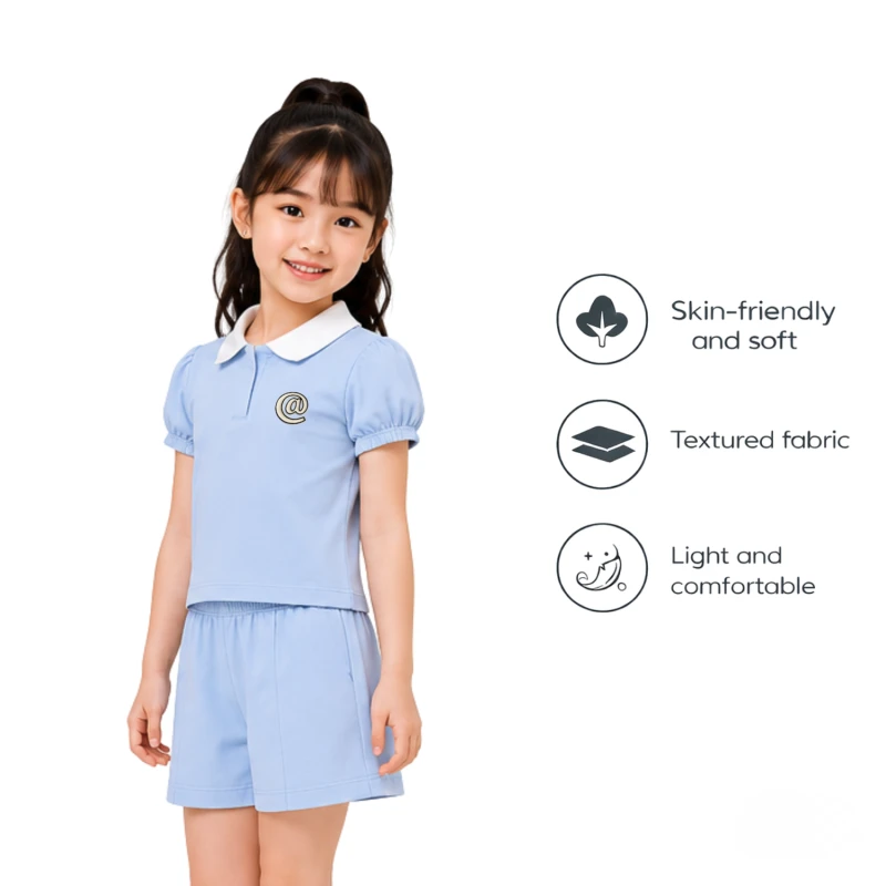 Setelan Anak Perempuan Biru Muda @ 3004