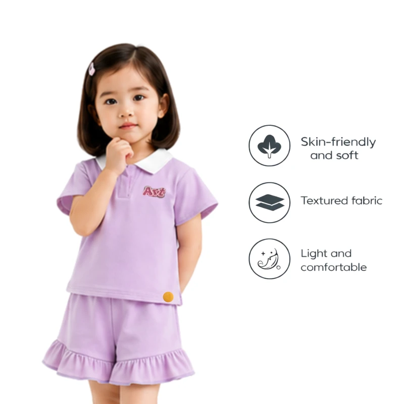 Setelan Anak Perempuan Lilac Motif Art