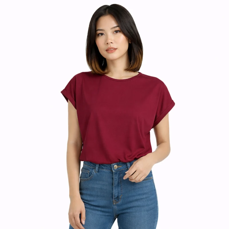 Atasan Wanita O-Neck Maroon