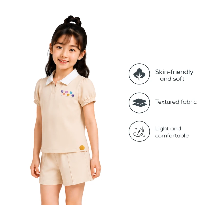 Setelan Anak Perempuan Cream Happy Everyday 3004