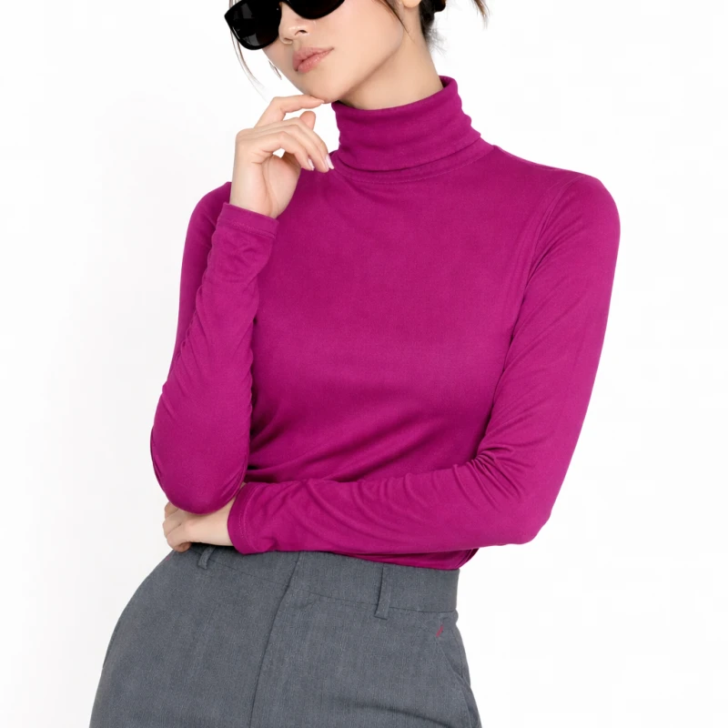 Mockneck Polos Magenta