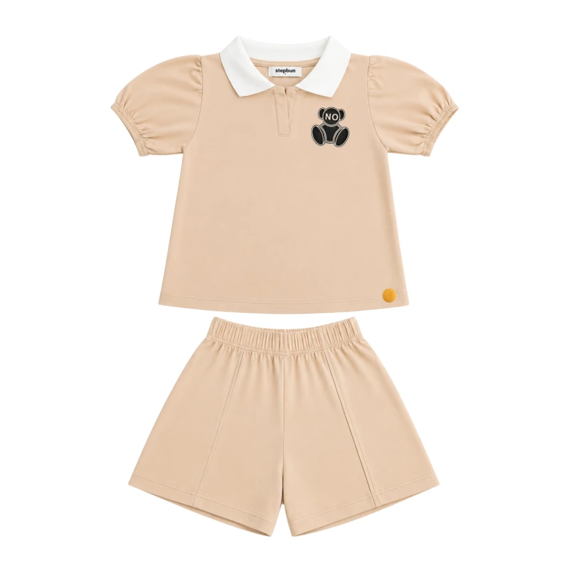 Setelan Anak Perempuan Cream No Bear 3004