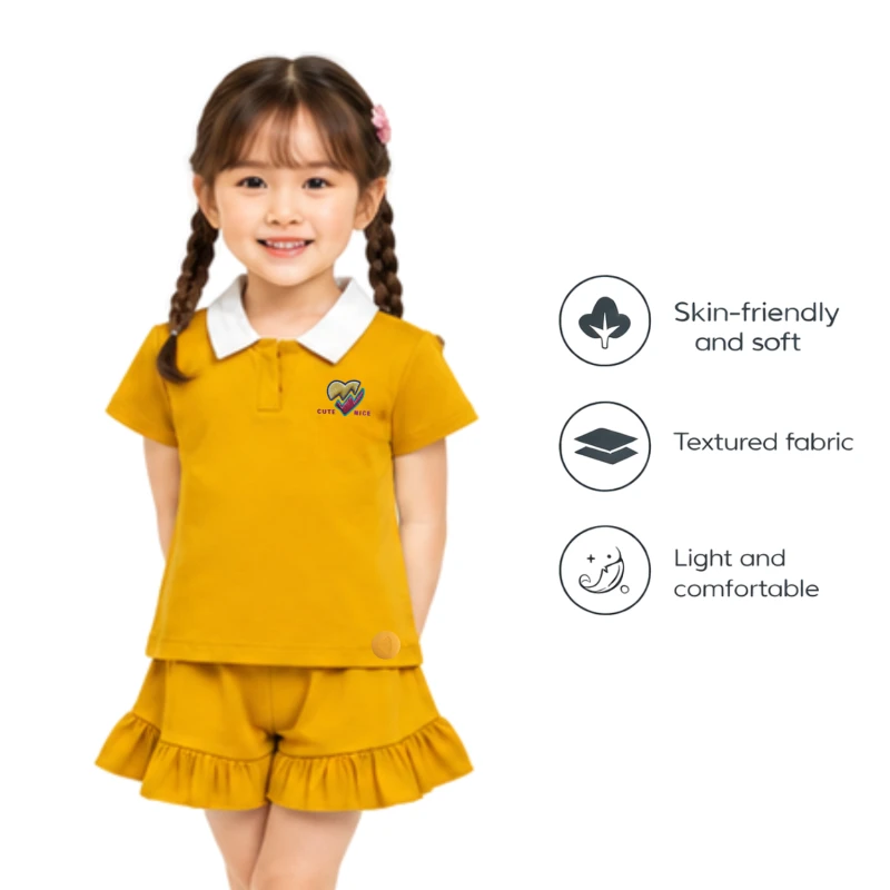 Setelan Anak Perempuan Yellow Motif Cute