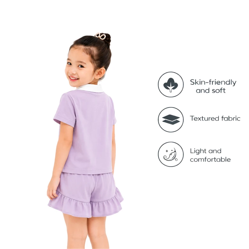 Setelan Anak Perempuan Lilac Emoji