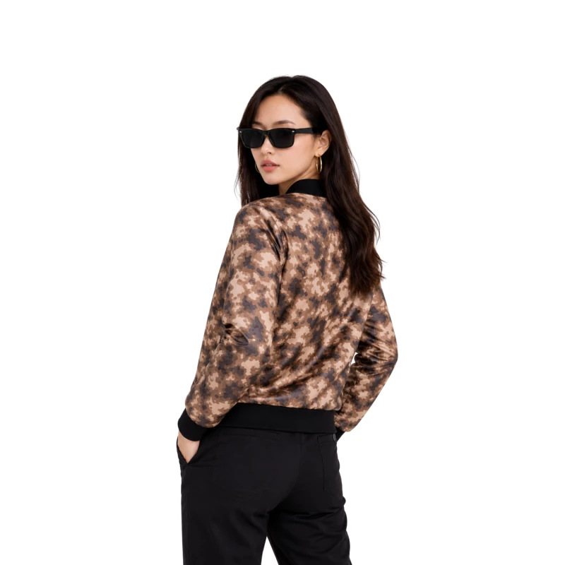 Bomber Wanita Casual Army Look Coklat