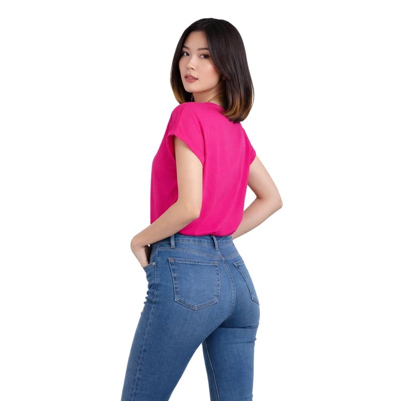 Atasan Wanita O-Neck Fuschia