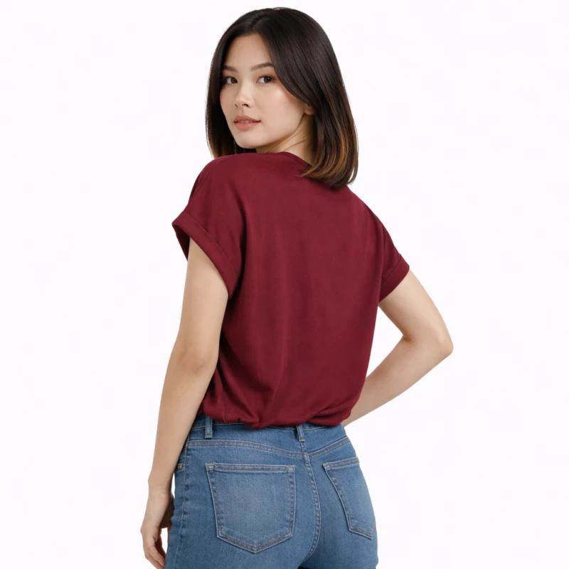 Atasan Wanita O-Neck Maroon