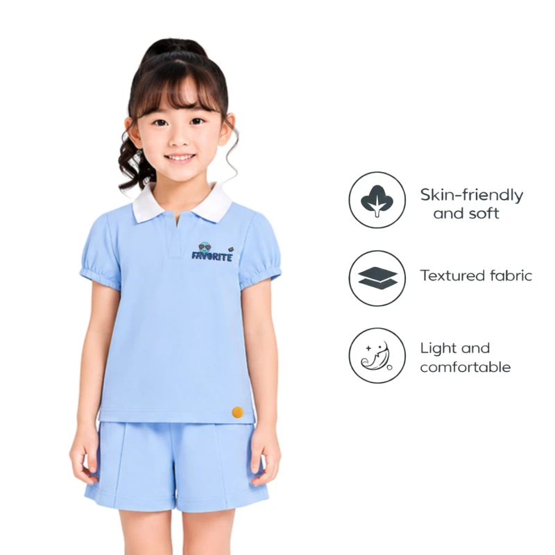 Setelan Anak Perempuan Biru Muda Favorite 3004
