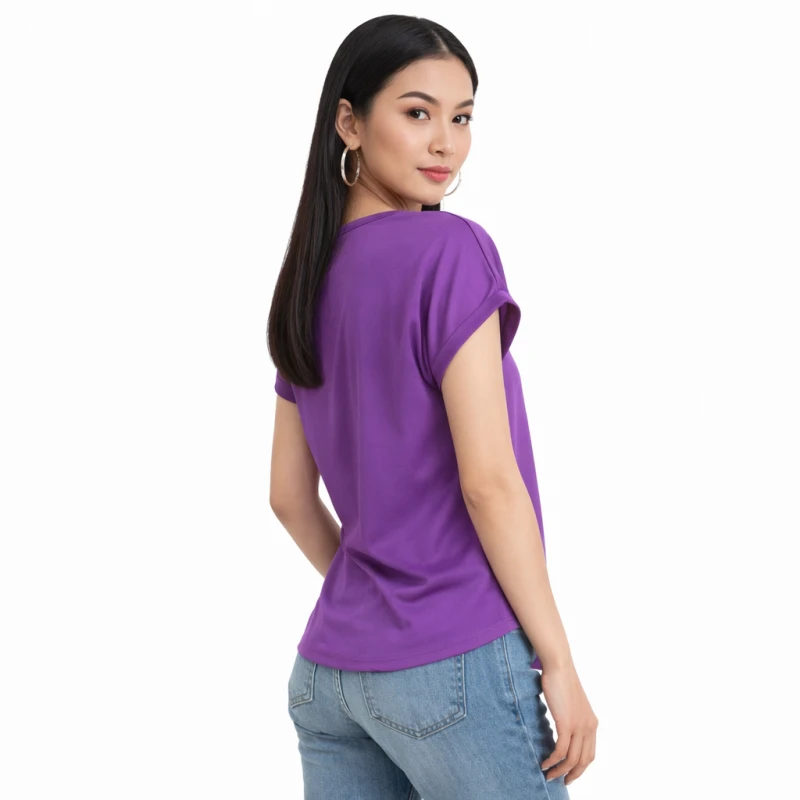 Atasan Wanita V-Neck Ungu