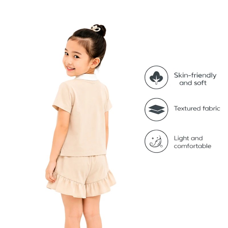Setelan Anak Perempuan Cream Emoji