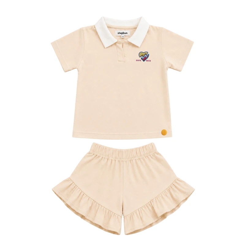 Setelan Anak Perempuan Cream Motif Cute