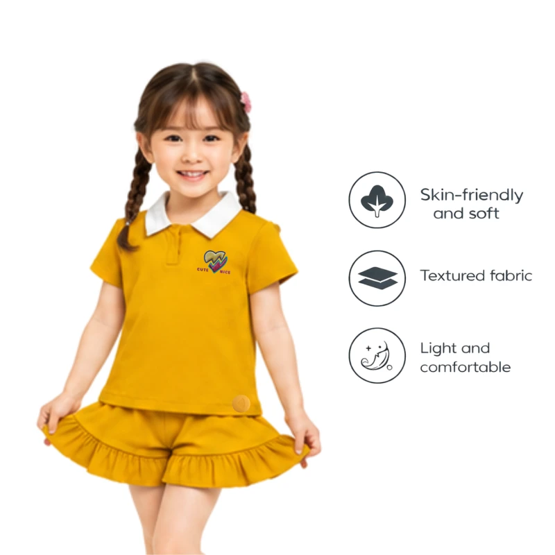 Setelan Anak Perempuan Yellow Motif Cute