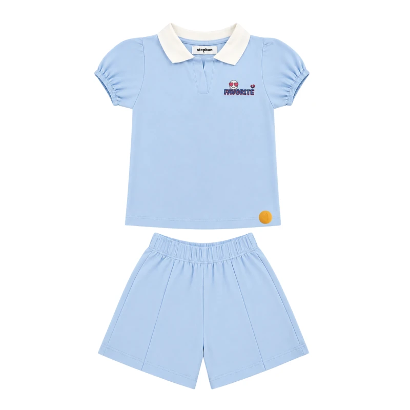 Setelan Anak Perempuan Biru Muda Favorite 3004