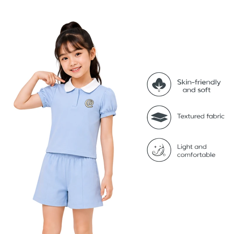 Setelan Anak Perempuan Biru Muda @ 3004