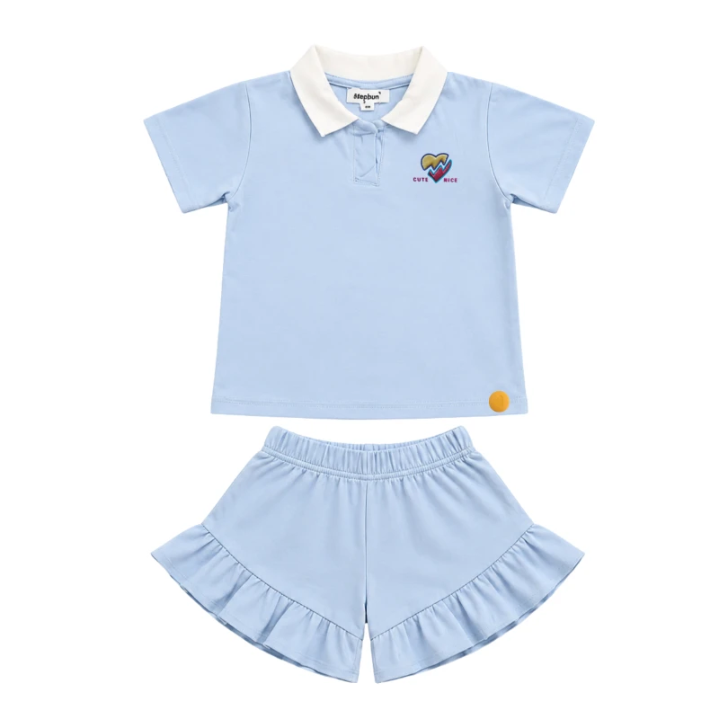 Setelan Anak Perempuan Biru Muda Motif Cute