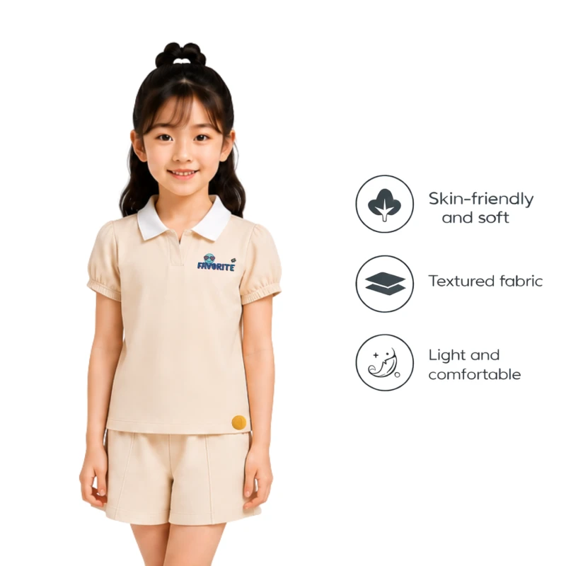 Setelan Anak Perempuan Cream Favorite 3004