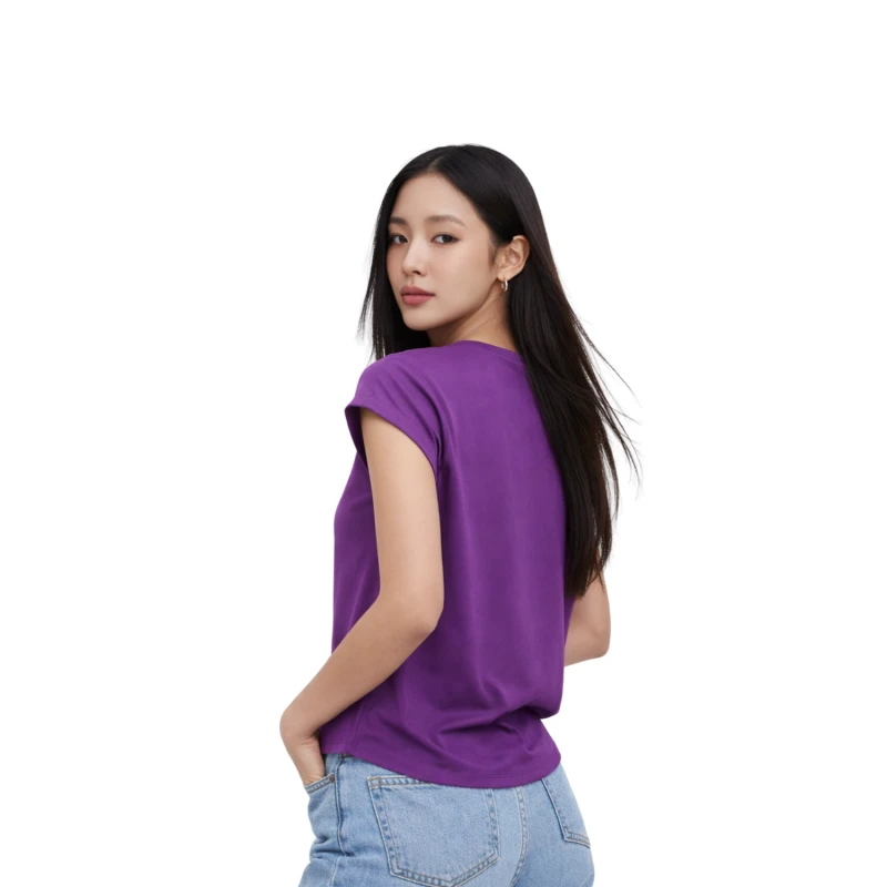 Atasan Wanita O-Neck Ungu