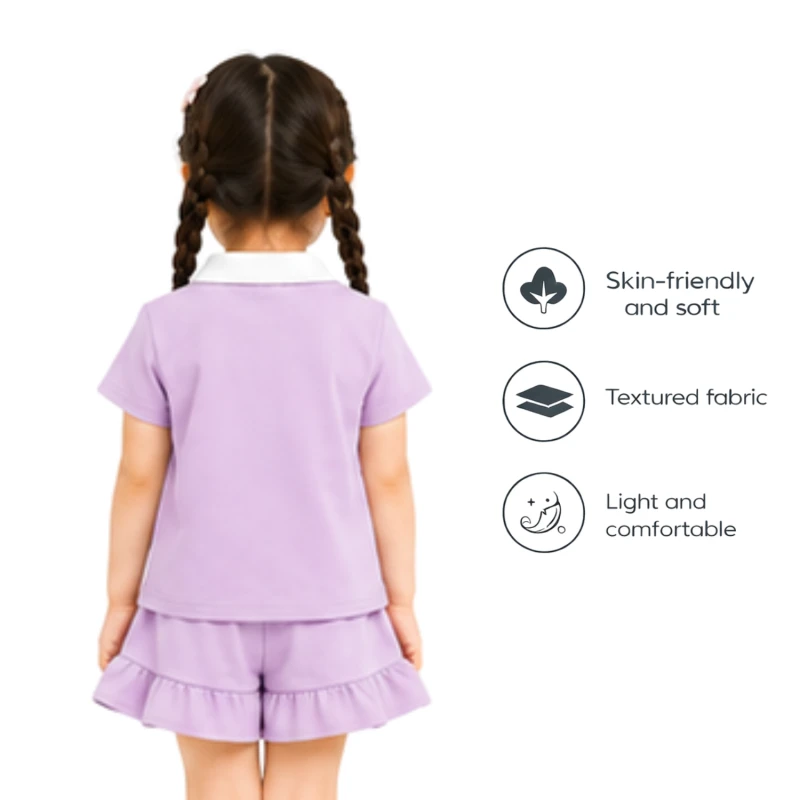 Setelan Anak Perempuan Lilac Motif Cute