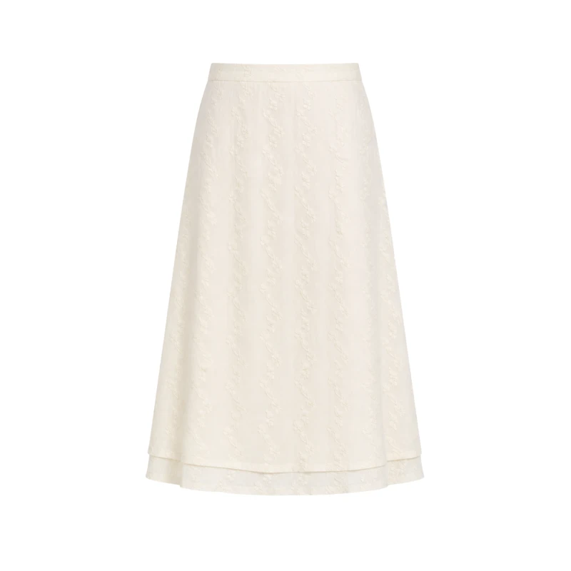 Rok Wanita Lace Cream Elegant Classic