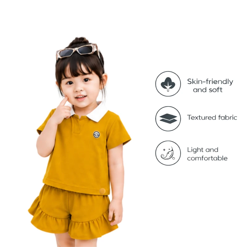 Setelan Anak Perempuan Yellow Emoji