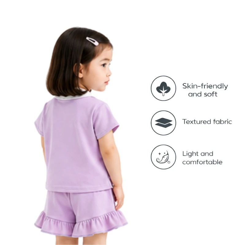Setelan Anak Perempuan Lilac Motif Art