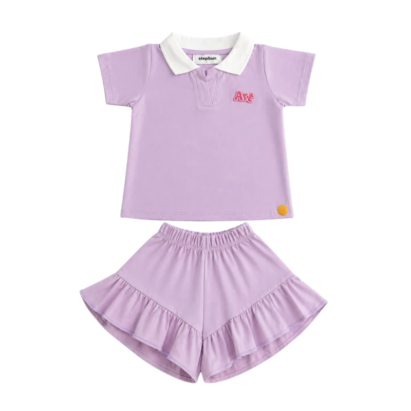 Setelan Anak Perempuan Lilac Motif Art