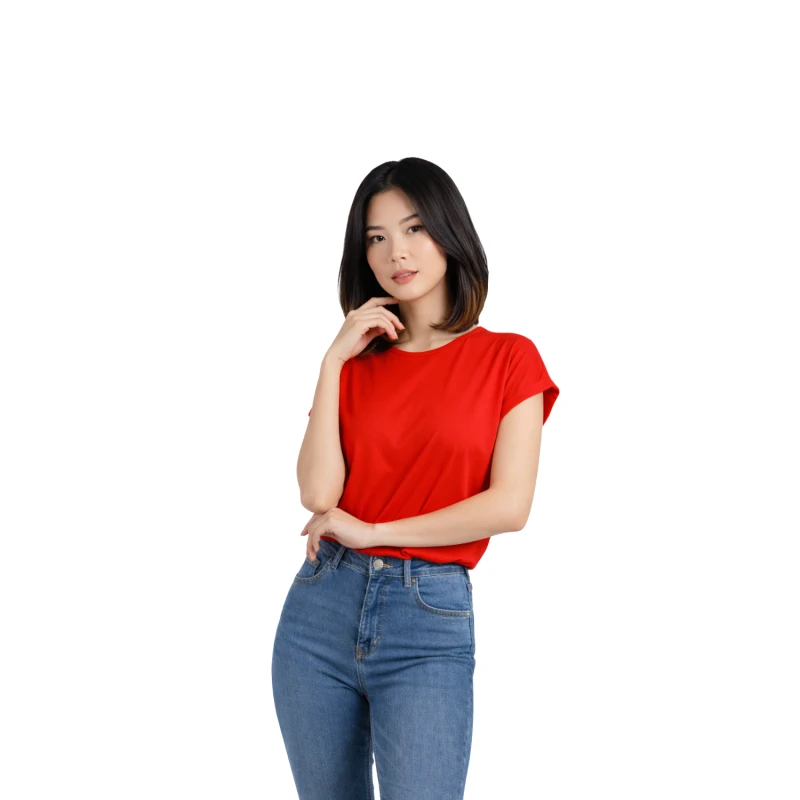 Atasan Wanita O-Neck Merah