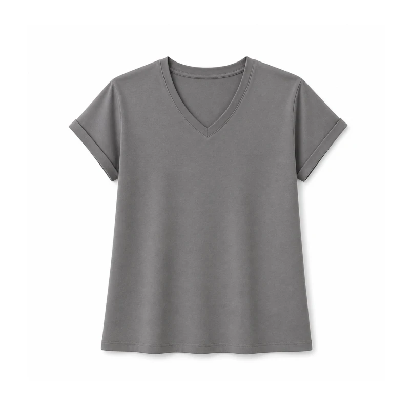 Atasan Wanita V-Neck Abu