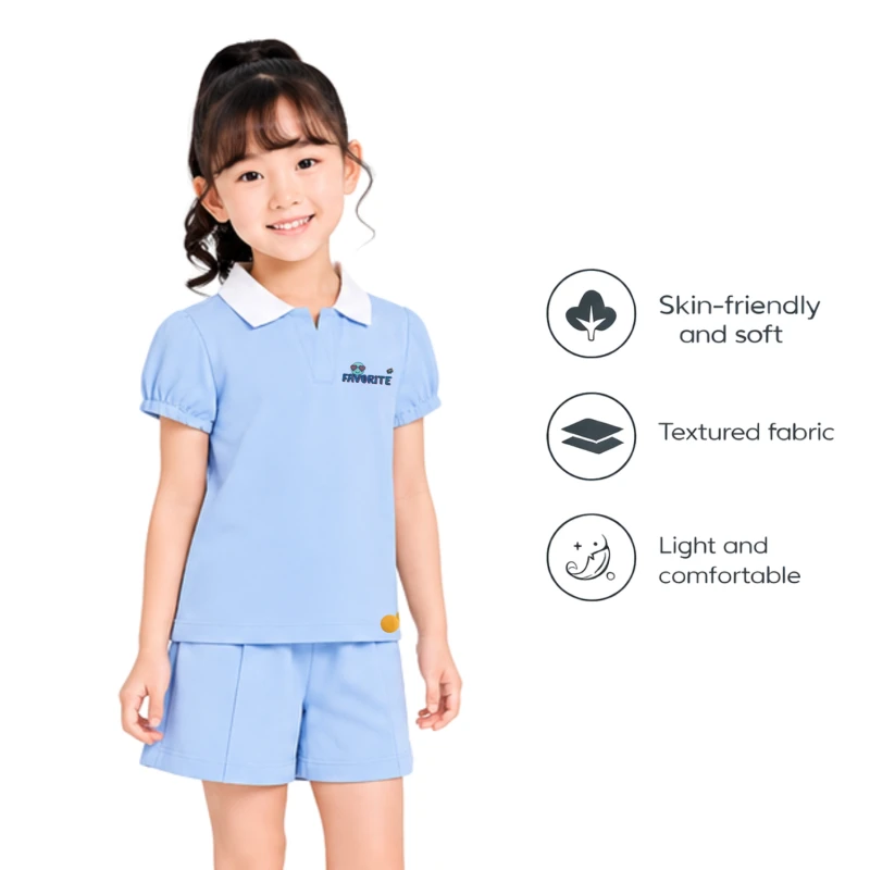 Setelan Anak Perempuan Biru Muda Favorite 3004