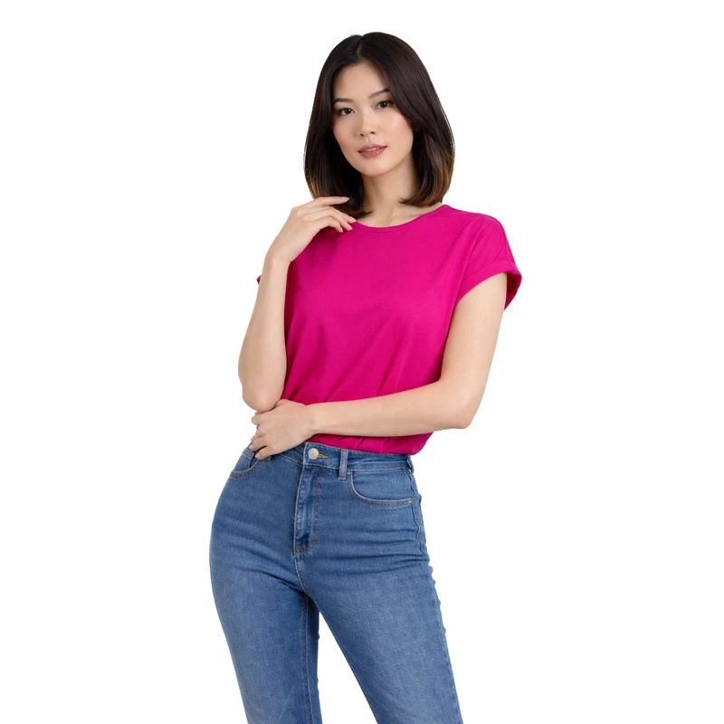 Atasan Wanita O-Neck Fuschia