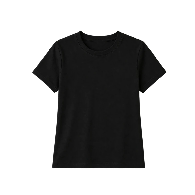 Kaos Wanita Polos Hitam Lengan Pendek