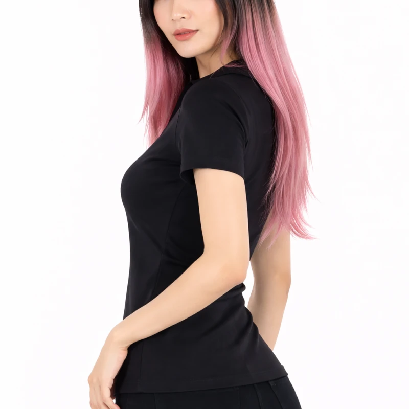 Polo Wanita V-Neck Hitam