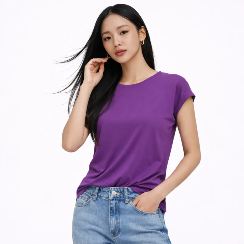 Atasan Wanita O-Neck Ungu