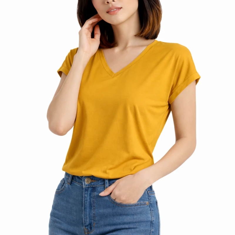 Atasan Wanita V-Neck Kuning