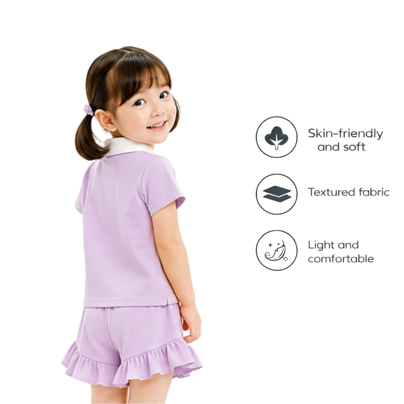 Setelan Anak Perempuan Lilac Motif CapyBara
