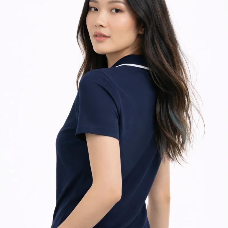 Polo Wanita V-Neck Navy