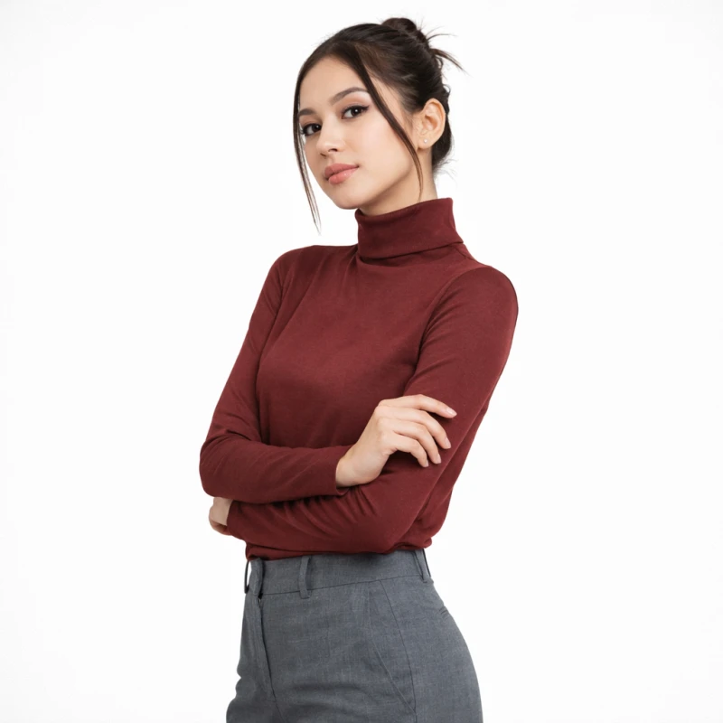 Mockneck Polos Maroon